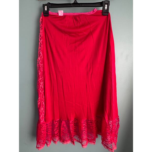 Pink Lady Lingerie Vintage 70s Red Lace Skirt Slip - Picture 4 of 4